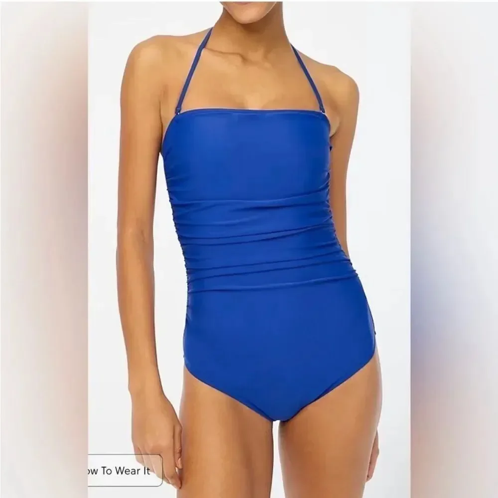 NWT J Crew Factory Strapless one-piece swimsuit in Royal Blue